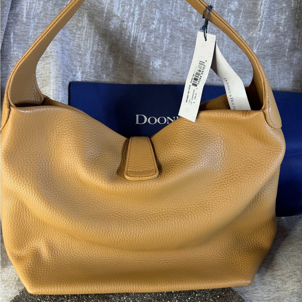 Dooney & Bourke Caramel Leather Hobo Bag - Picture 3 of 9